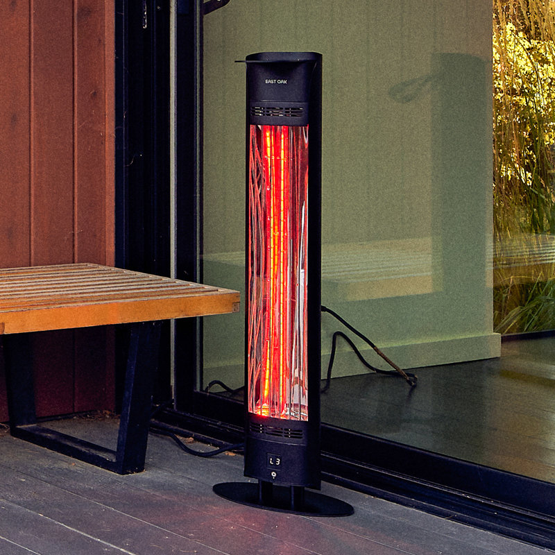 1500W Black Aluminum Electric Infrared Tower Heater
