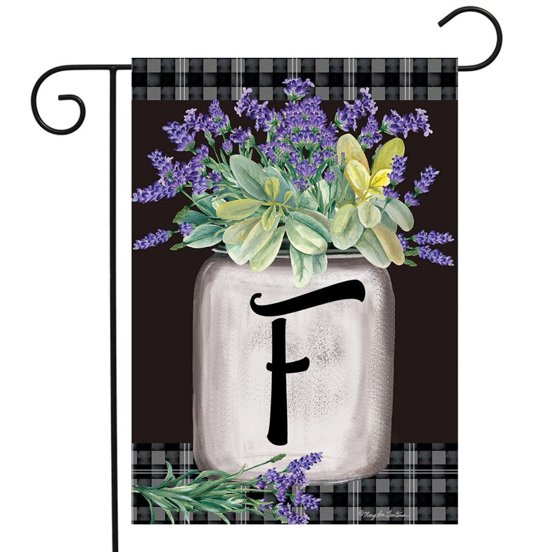 Drapeau de jardin ferme monogramme lettre F