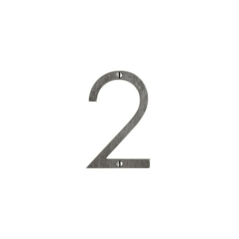4" House Number, Silicon Bronze Brushed, 6, 2.75" H x 1.63" W x 0.25" D