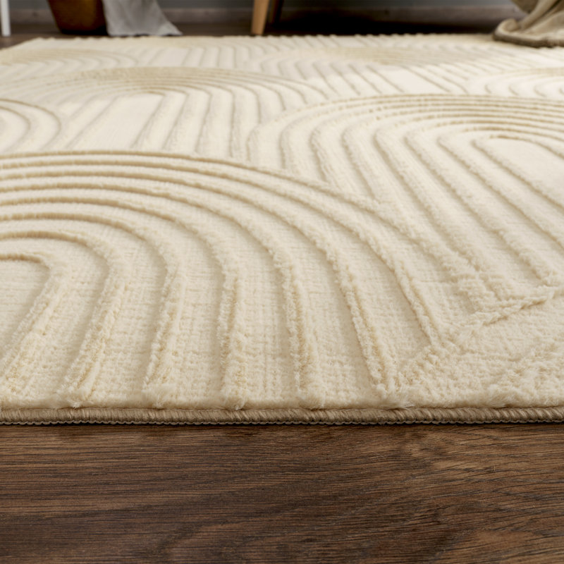 Lynell Geometric Area Rug, Rectangular 120cm x 160cm, Beige