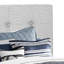 Lit simple à profil bas Foxa, tête de lit capitonnée à boutons, boucle gris clair-117056081-117056083