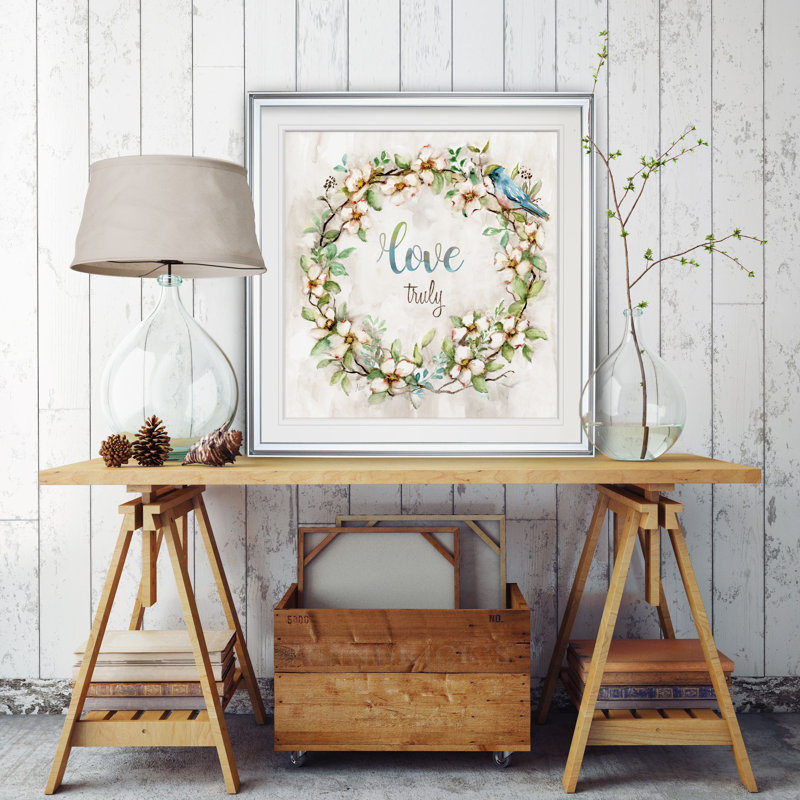 « love vraiment », impression, H 17,5 po x l 17,5 po x P 1,5 po, Cadre argenté