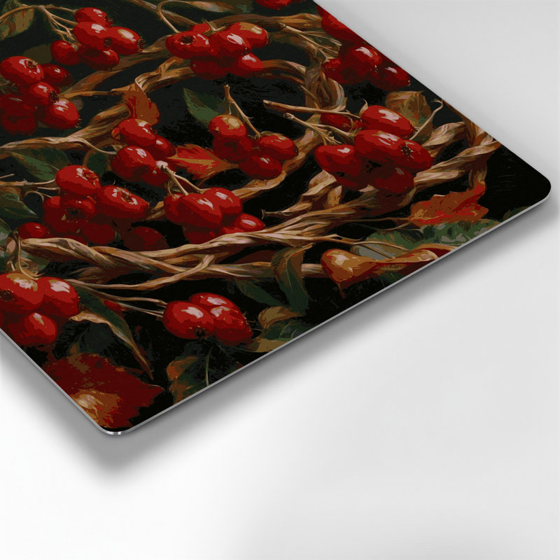 «Botanical Rose Hips», art mural en métal brun, H 12 po x l 12 po