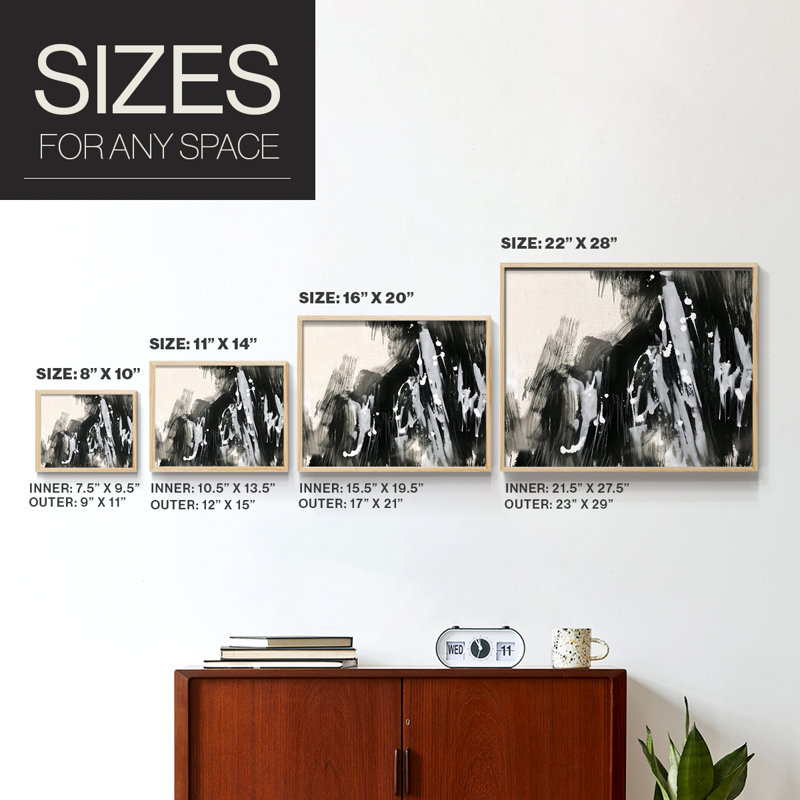 Soft Scale II -Framed Print - Restickable, 11" H x 14" W, Natural