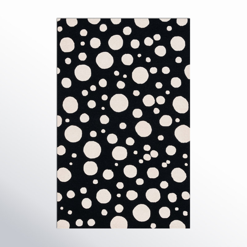 Kavika Polka Dots Indoor Rug, Rectangle 6' x 9'