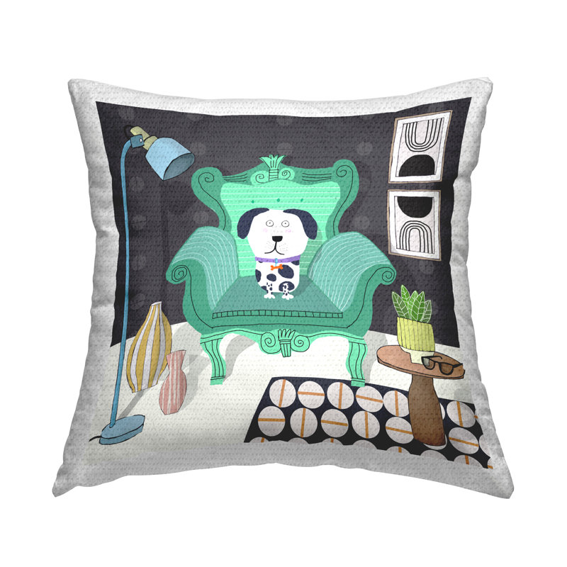 Coussin d'extérieur «Dog in Modern Layout» par Carla Daly