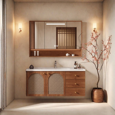 Retro light luxury bathroom cabinet