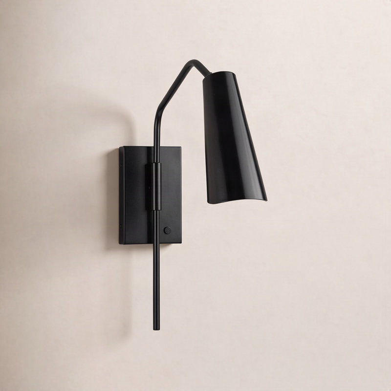 Bridgeville Swing Arm Wall Sconce, Matte Black