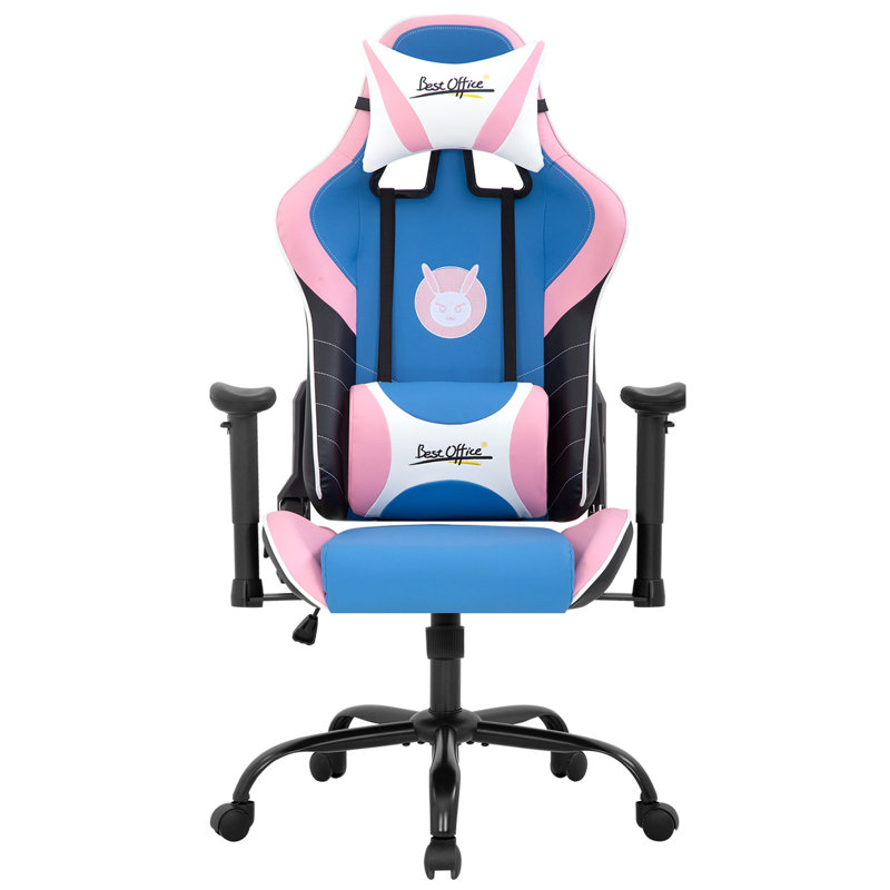 Fauteuil de jeu ergonomique PC avec support lombaire et appui-bras réglable PC E-Sports