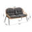 Pine Modern 4-Person Patio Conversation Set with Polyester Cushions and Coffee Table in Gray-859948858