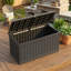Boîte de rangement en résine pour l'extérieur 230 gallons avec texture de bois, noir