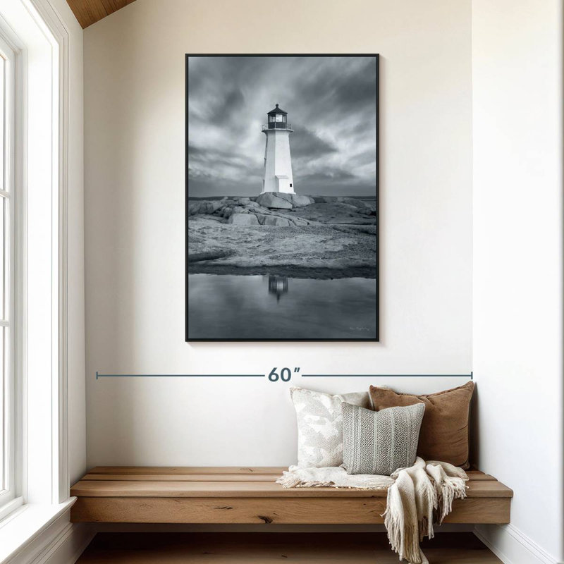 Vue au bord de la mer I, 31 po x 46 po, Cadre flottant noir