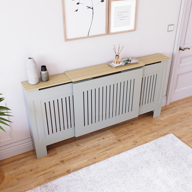 ClassicLiving Deerfiled 204cm W x 19cm D Radiator Cover, Grey