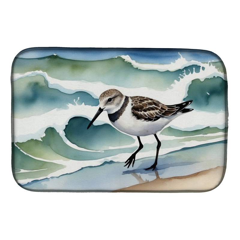 Sanderling Racing the Tide Dish Drying Mat