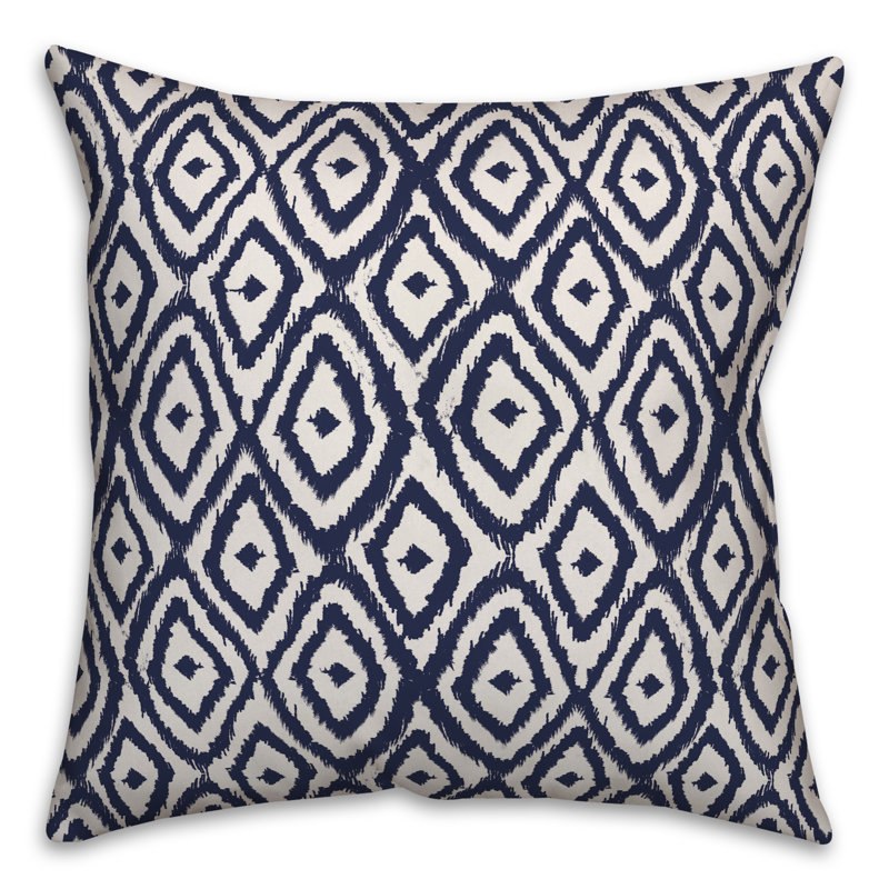 Geometric Throw Pillow, White/Navy, 20" x 20"
