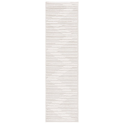 Anabeth Striped Polyester High-Low Pile Area Rug