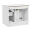 Ensemble de meuble-lavabo mural 24 po avec lavabo en céramique, 2 tiroirs et 1 porte à fermeture en douceur pour les petits espaces