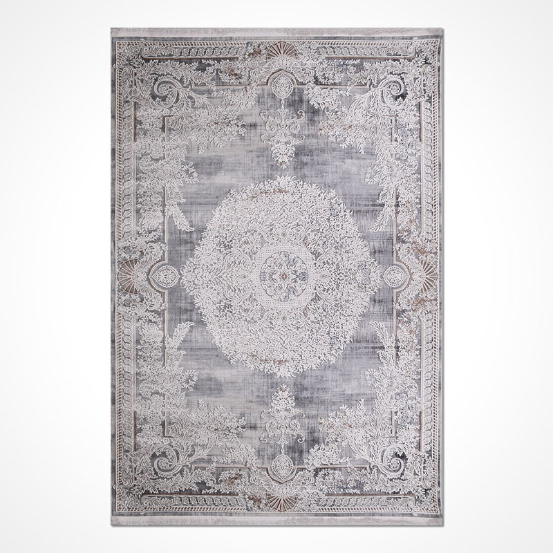 Tapis oriental beige antidérapant lavable à la machine, Rectangle 2 pi 8 po x 4 pi 11 po