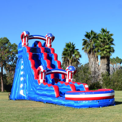 American Boxing 15' X 36' Inflatable Water Slide With Air Blower