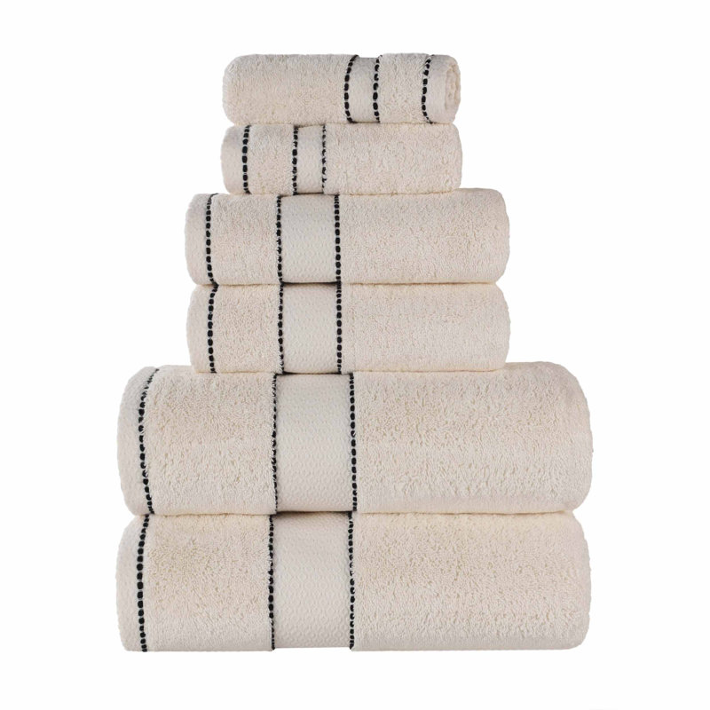 Niles 6 Piece Egyptian Giza Cotton Towel Set, Ivory