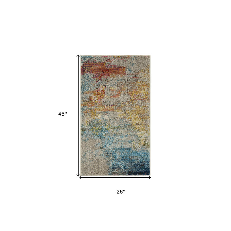 Tapis tissé à la machine 2 pi x 4 pi Sealife