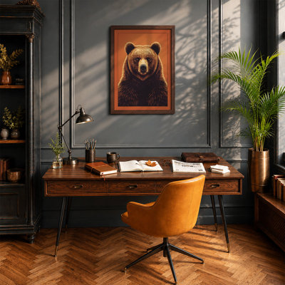 Bear's Quiet Gaze Modern - Framed Print