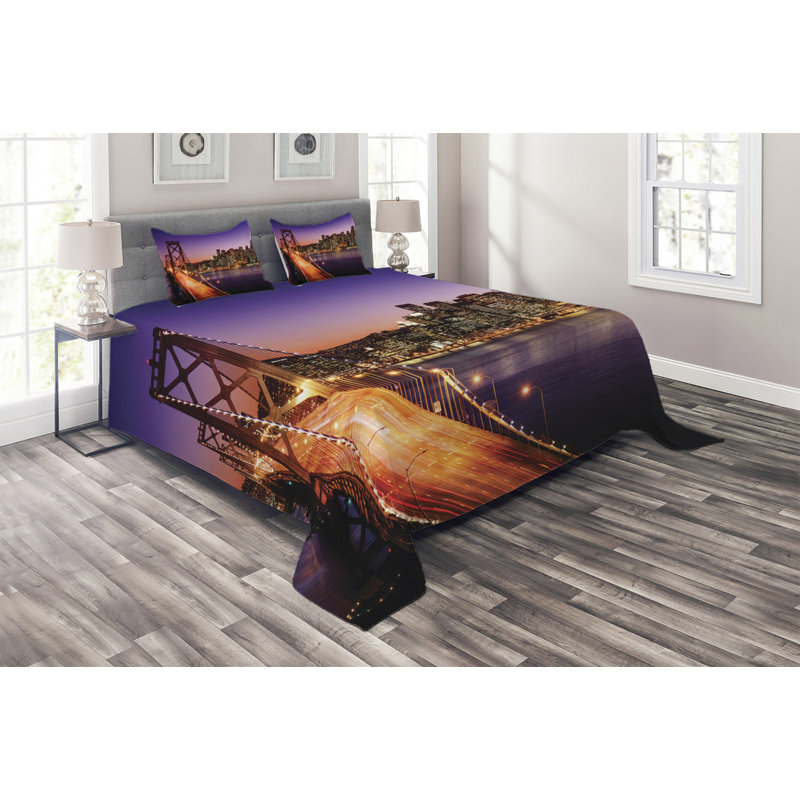 Modern & Contemporary Polyester Coverlet, King Bedspread + 2 Shams