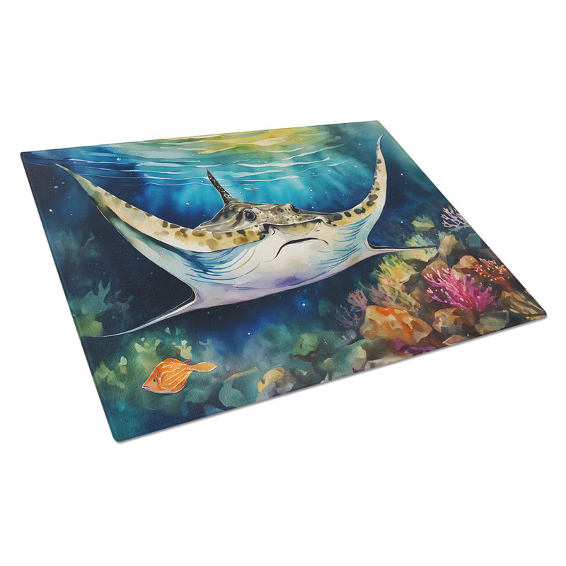 Sting Ray Glass Cutting Board Large