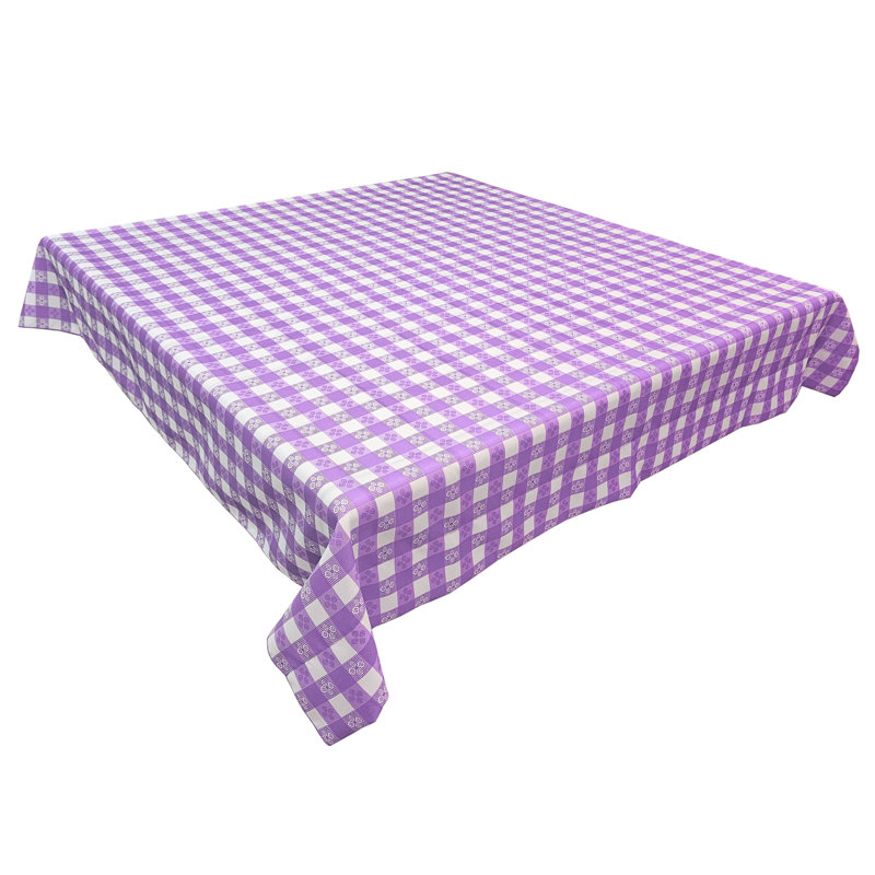 Poplin Tavern Gingham Checkered Polyester Tablecloths, 120" L x 58" W, Lavender