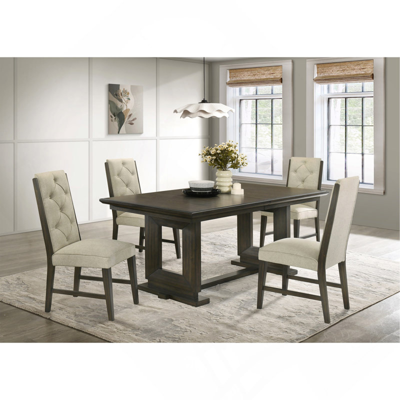 2 pièces rembourrées Chaises élégantes capitonnées à détails moelleux et espresso