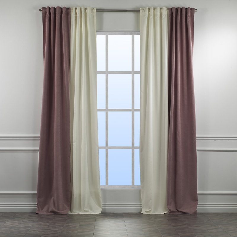 Rideau de fenêtre décoratif de chaque panneau de 27 po de largeur, Crème / rosé, L 27 po x L 95 po