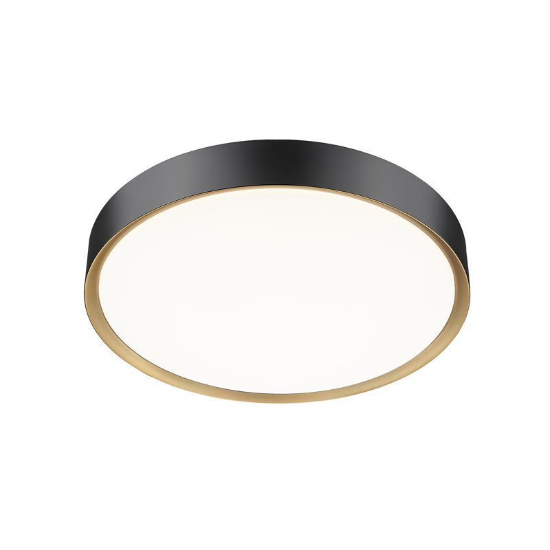 Plafonnier encastré 1 lumière Asalah, H 3 po x l 20 po x P 20 po, Noir mat / Or