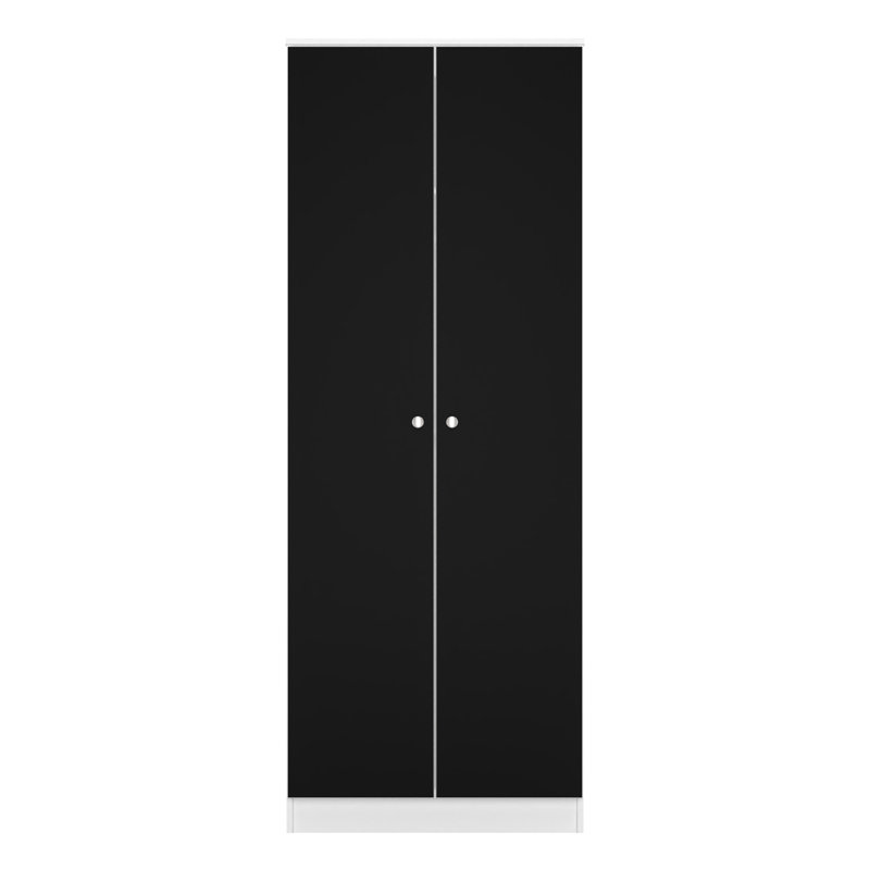 Borth Manufactured Wood Wardrobe, Black Matt/White