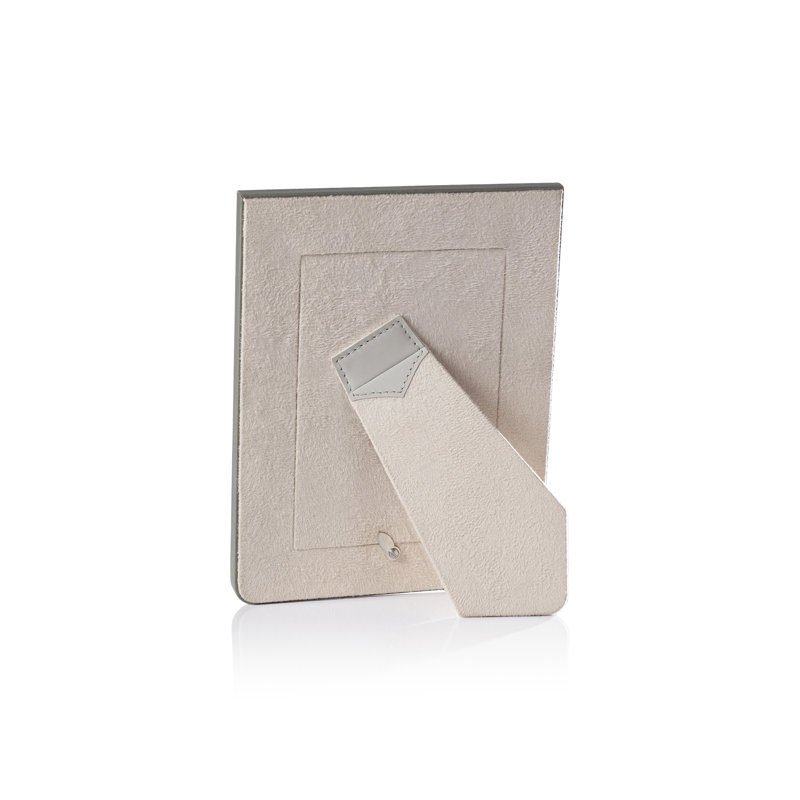 Cadre photo en cuir Raffia, Gris, 4 po x 6 po