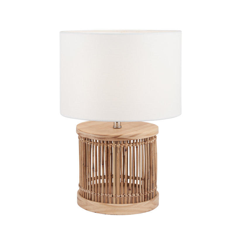 Delarue Wicker/Rattan Lamp, 37cm H x 25cm W x 25cm D