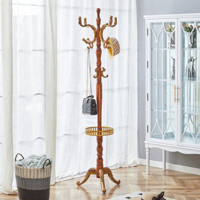 Cintre en bois massif de couleur crabe, porte-manteau moderne et simple avec porte-clés, rangement multifonctionnel en résine et en acier inoxydable