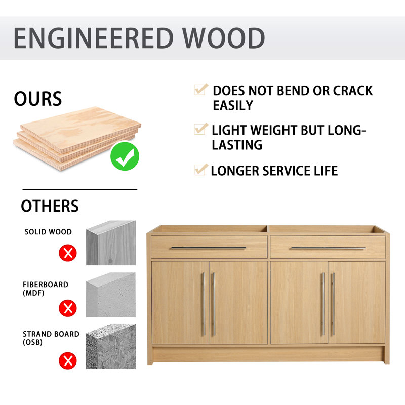 60'' Double Bathroom Vanity Base