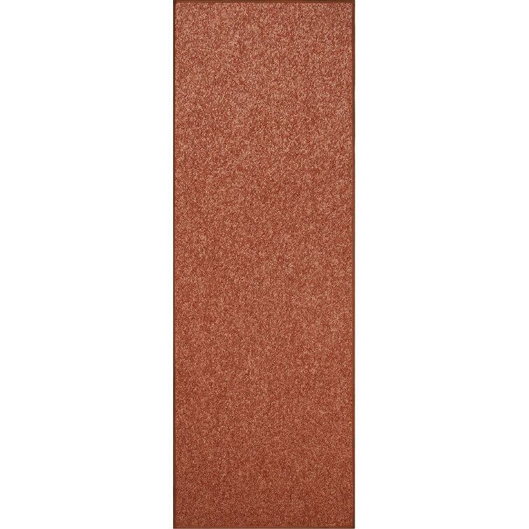 Latitude Run® Solid Color Custom Size Runner Area Rugs Rust