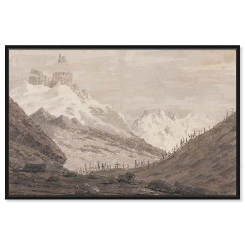 Chamonix et Martigny, art sur toile par Art Remedy, Cadre noir, H 11 po x l 16 po