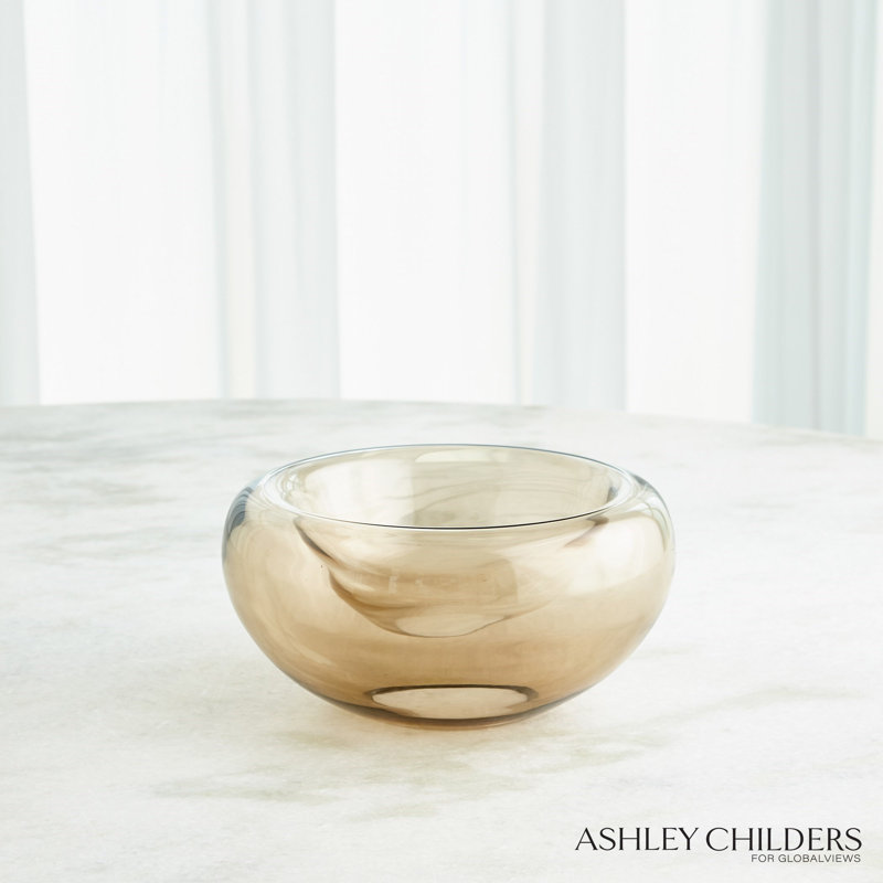 Double Take Bowl-Clear Seeded-Med, 5" H x 10" W x 10" D