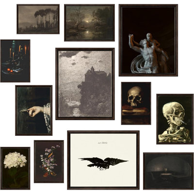 97 Decor Dark Academia Decor For Bedroom - Gothic Home Decor Aesthetic, Moody Dark Academia Wall Art, Vintage Halloween Posters For Room Aesthetic, Goth Wall Decor, Witchy Gallery Wall Art (unframed)