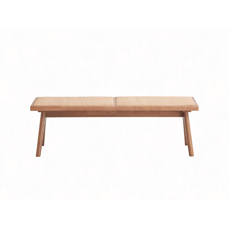 Banc en rotin et finition naturelle