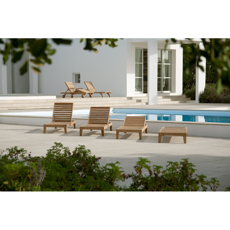 Capri Outdoor Teak Chaise Lounge