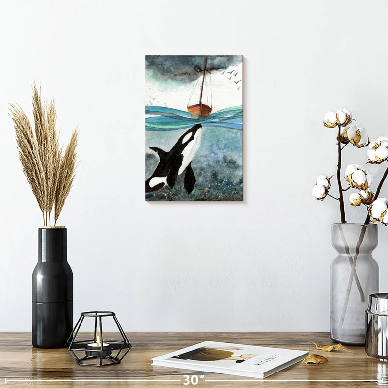 Brampt Whale Under Boat, 12" H x 8" W