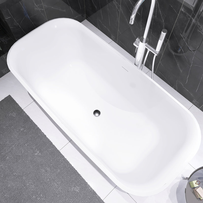 Baignoire de trempage autoportante en acrylique 67 po. X 31,5 po.