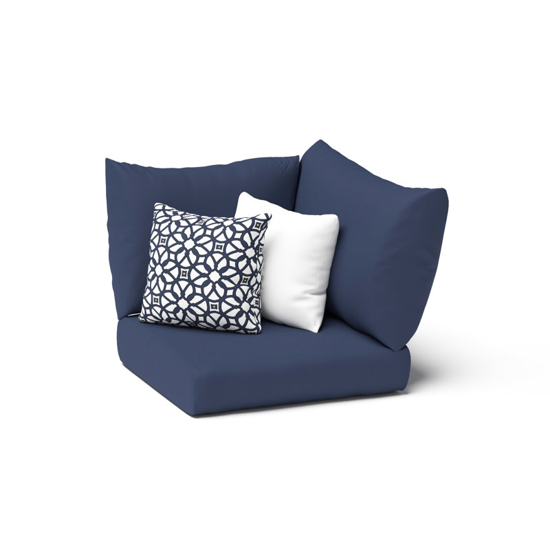 Balceta Sunbrella Outdoor 5'' Cushion Cover, Canvas Navy Sunbrella® Canvas