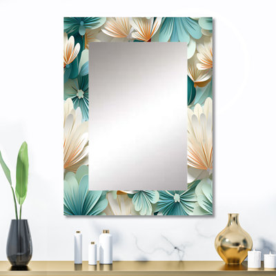 Altier White And Green Coastal Escape - Coastal Large Mirror, Nautical Decorative Wall Mirror, Printed Metal Art