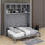 Grand lit escamotable avec tablettes supérieures et port USB