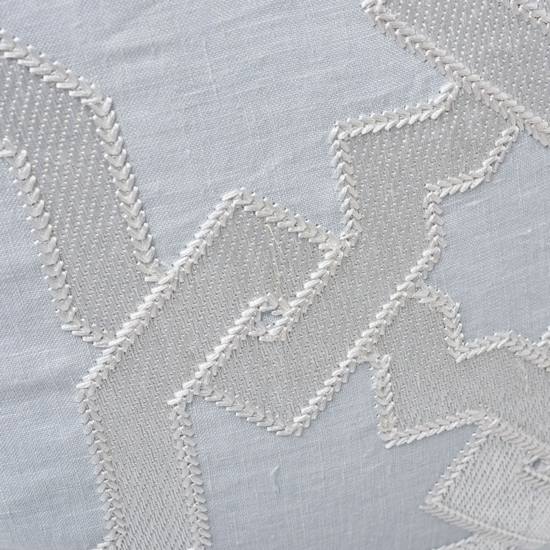 Cordoba Embroidery Pillow, Mist, 18" x 18" 