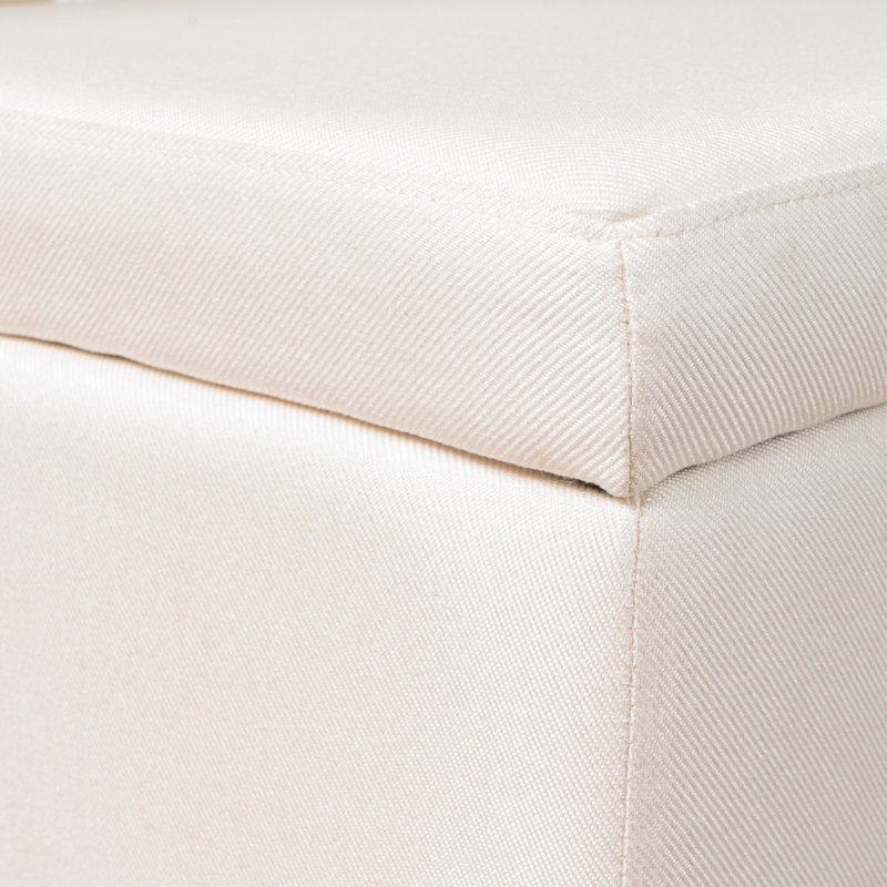 Banc de rangement rembourré Brookland, Beige